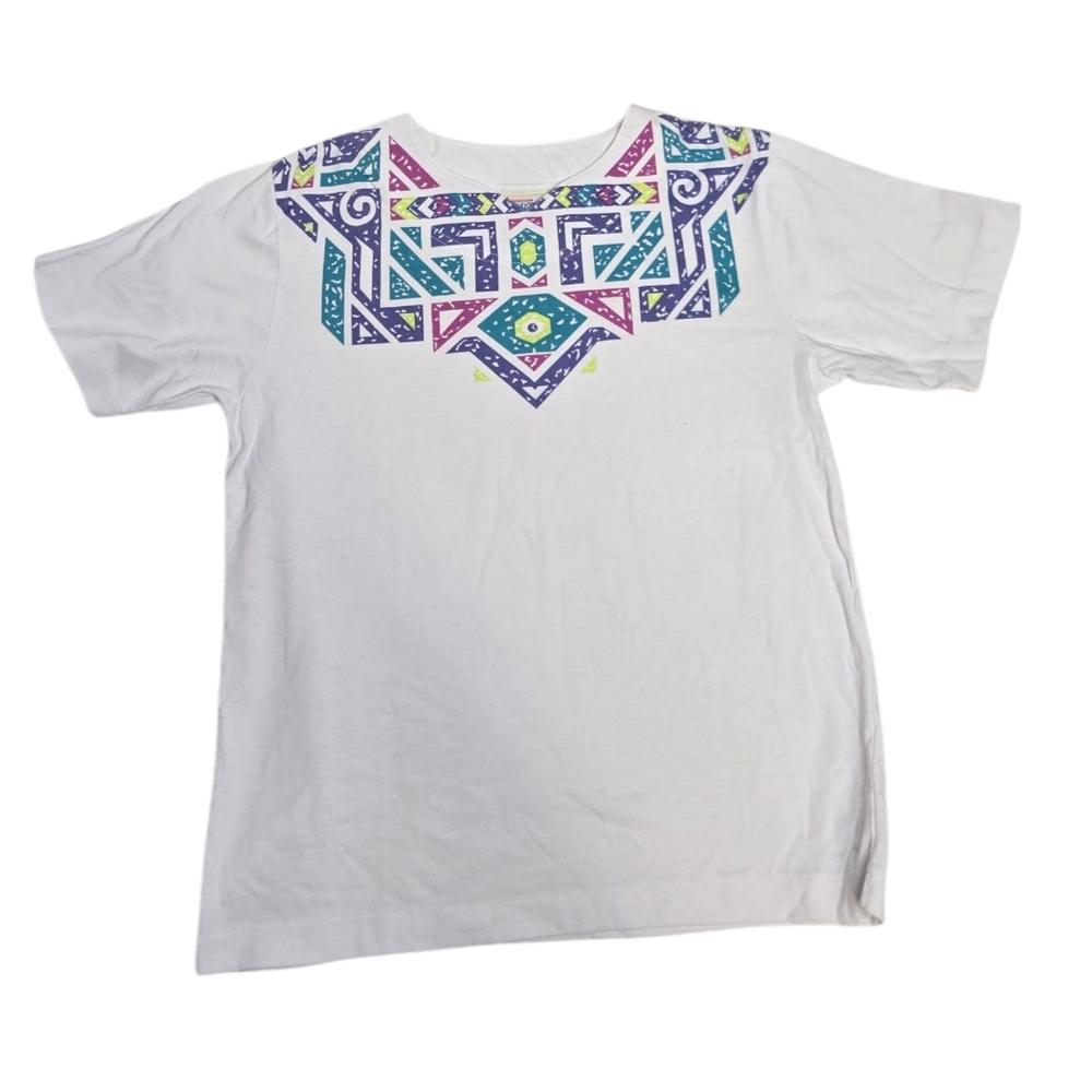 VINTAGE 90s single stich‎ southwestern short sleeve boxy tee shirt S